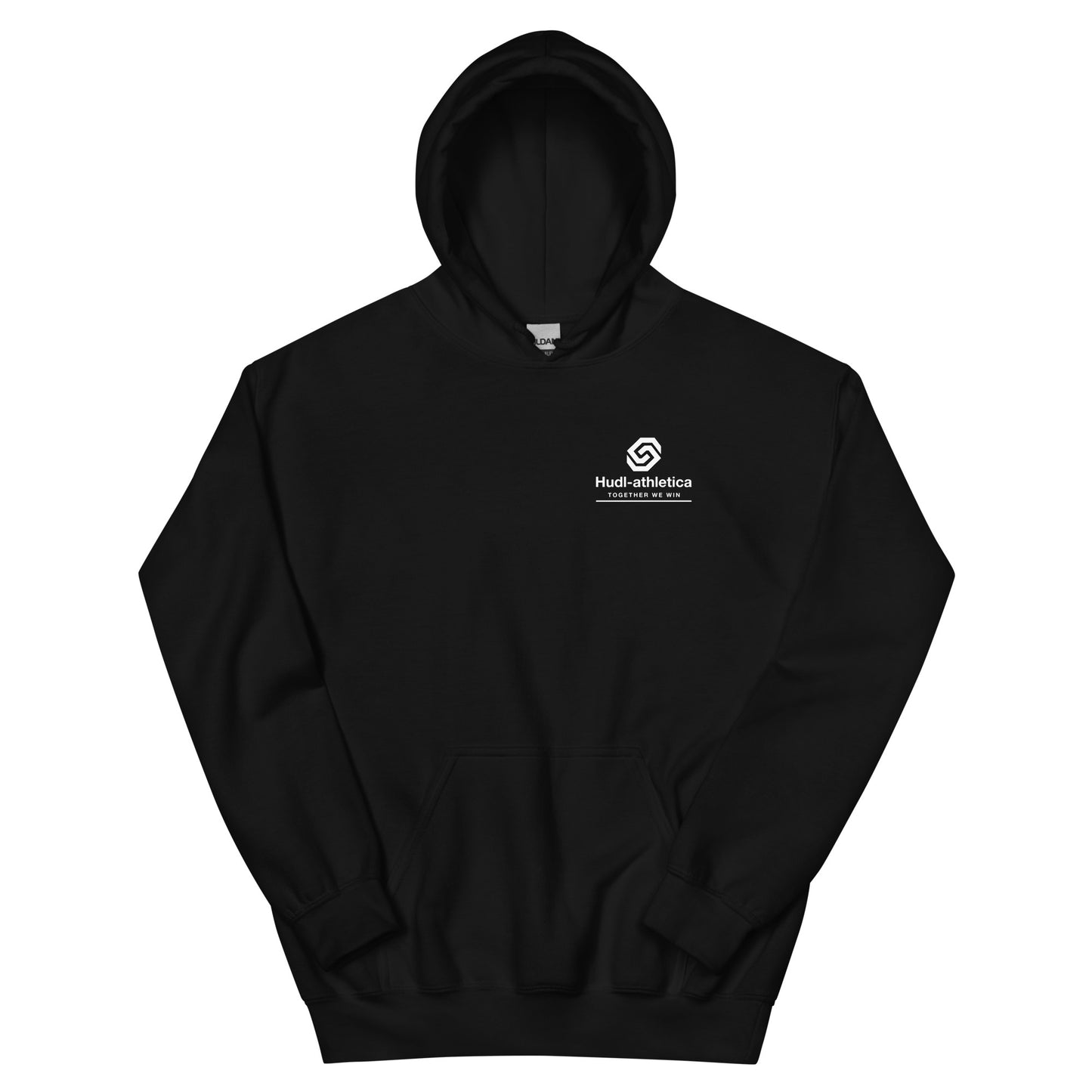 HUDL unisex pullover fleece hoodie – squash off-court essential, embroidered HUDL logo in Black 